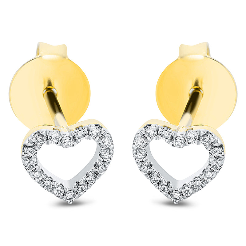 Ohrstecker 18 kt GG, 32 Brill. 0,11 ct, TW-si