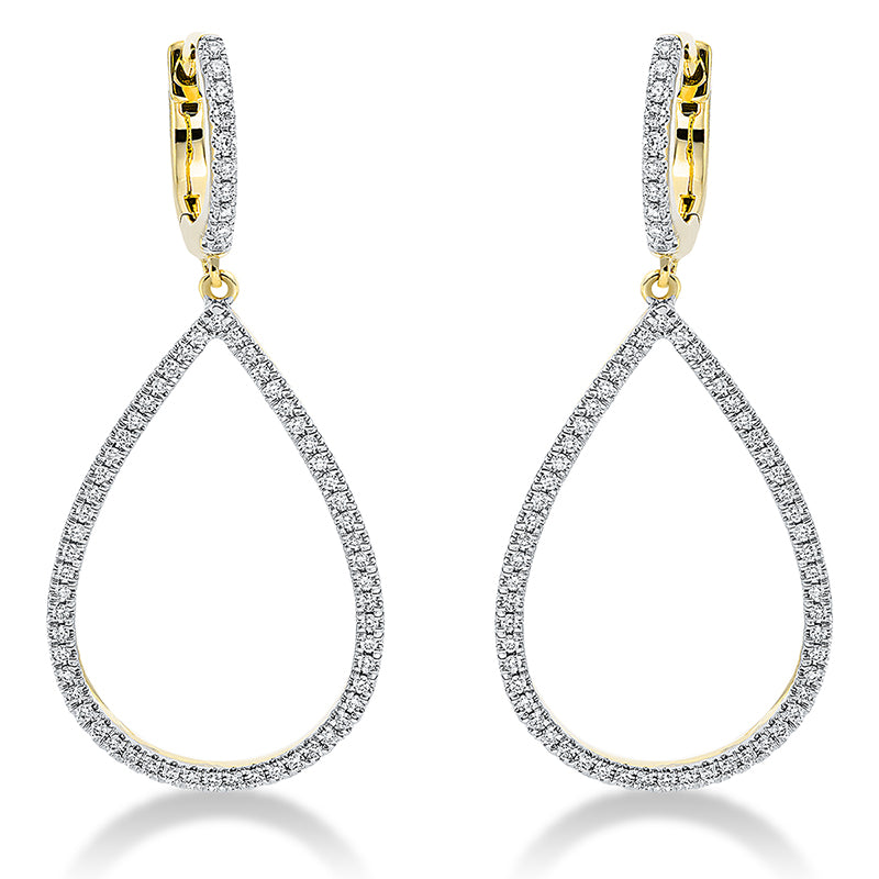 Ohrschmuck 18 kt GG, 132 Brill. 0,38 ct, TW-si