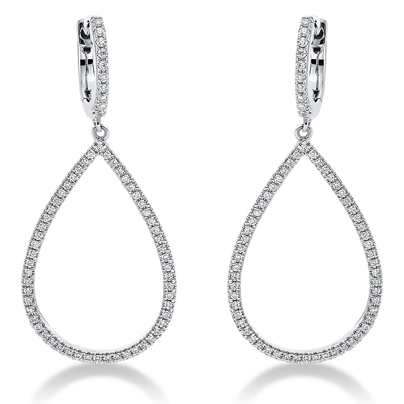 Ohrschmuck 18 kt WG, 132 Brill. 0,38 ct, TW-si