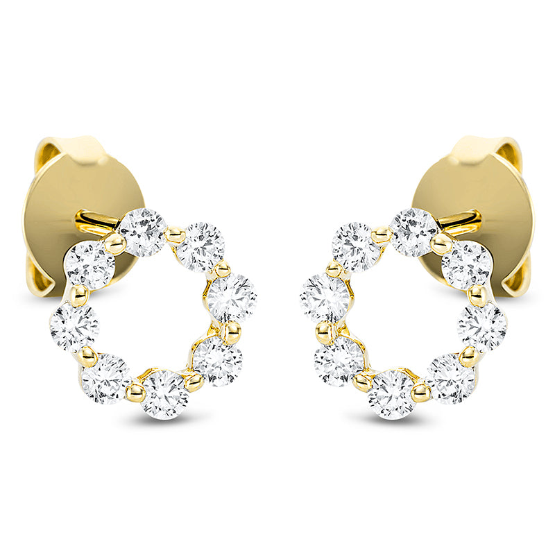 Ohrstecker 18 kt GG, 16 Brill. 0,50 ct, TW-si