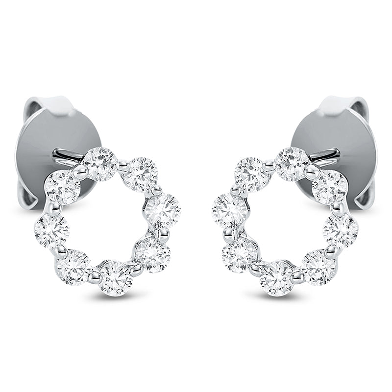 Ohrstecker 18 kt WG, 16 Brill. 0,48 ct, TW-si