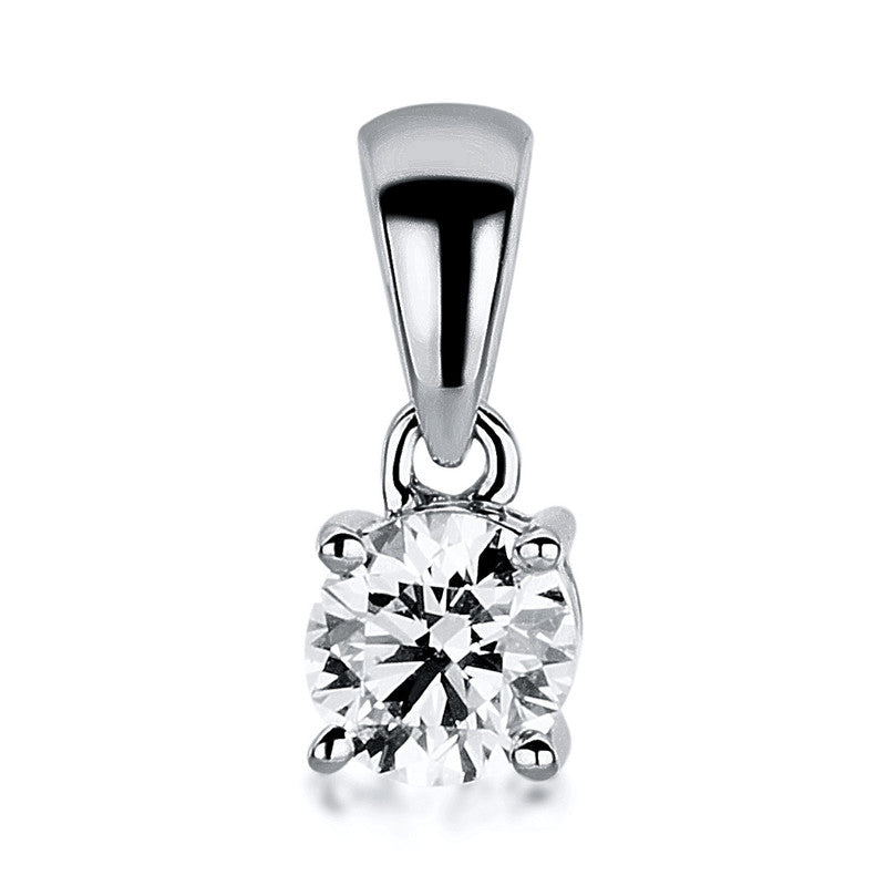 Anhänger 18 kt WG, 1 Brill. 0,30 ct, TW-si