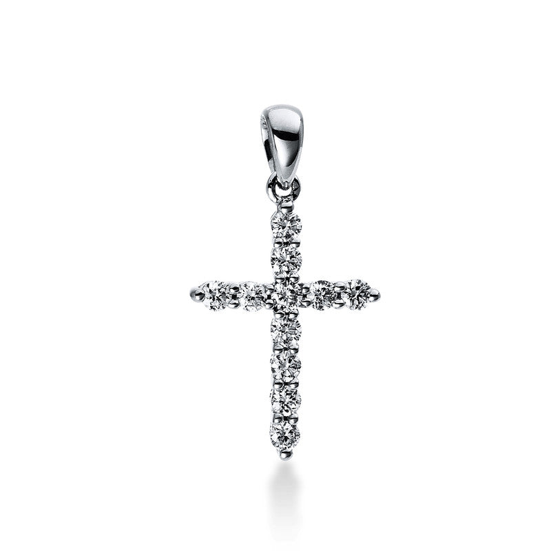 Anhänger 18 kt WG, mit Öse, 11 Brill. 0,29 ct, TW-si