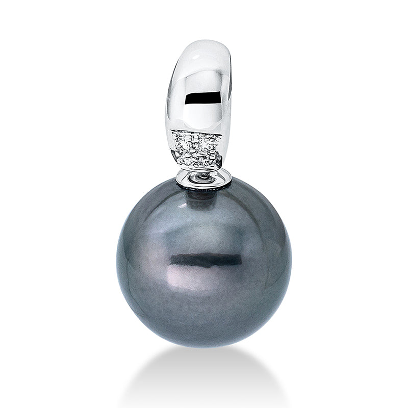 Anhänger 14 kt WG, 4 Brill. 0,02 ct, TW-si, 1 TA 11-12 mm MUSTER