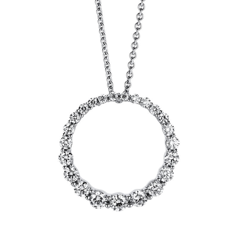 Anhänger 14 kt WG, 23 Brill. 0,75 ct, TW-vsi/si