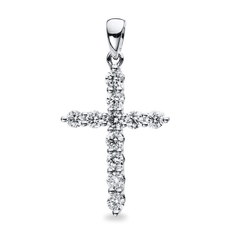 Anhänger 18 kt WG, mit Öse, 11 Brill. 0,45 ct, TW-si