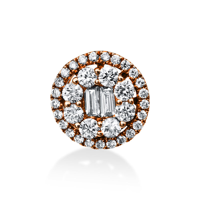 Anhänger 18 kt RG. Läufer. 2 Trapeze 0.11 ct. TW-vsi/si. 33 Brillanten 0.46 ct. TW-si. Ø:10.4 mm