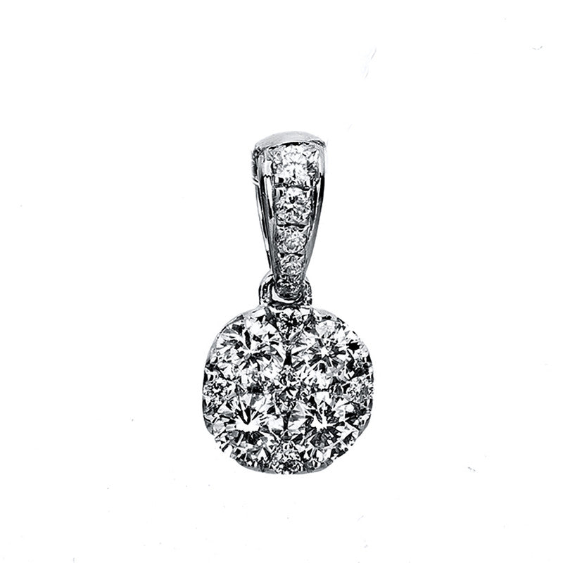 Anhänger 14 kt WG, mit Öse, 15 Brill. 0,15 ct, TW-si