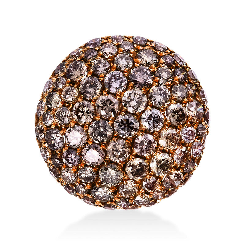Anhänger 18 kt RG, 79 Brill. 0,99 ct, braun