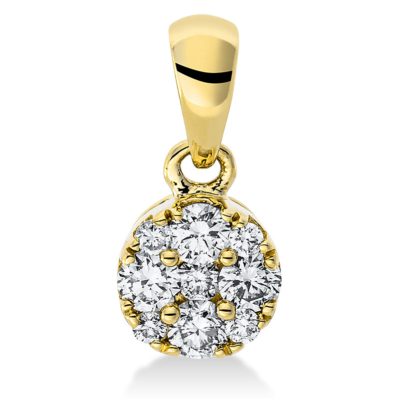 Anhänger 18 kt GG. mit Öse. 4 Brillanten 0.14 ct. TW-si. 1 Brill. 0.01 ct. TW-si. 4 Brillanten 0.03 ct. TW-si