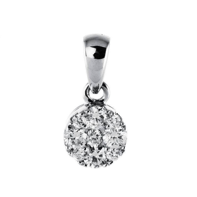 Anhänger 18 kt WG. mit Öse. 4 Brillanten 0.03 ct. TW-si. 5 Brillanten 0.15 ct. TW-si