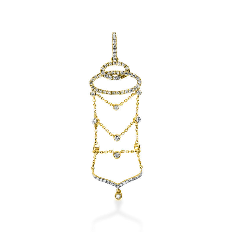 Anhänger 18 kt GG, mit Öse, 69 Brill. 0,53 ct, TW-si