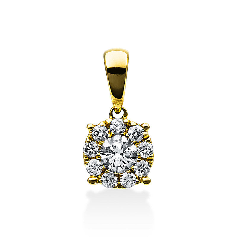 Anhänger 18 kt GG, mit Öse, 10 Brill. 0,25 ct, TW-si
