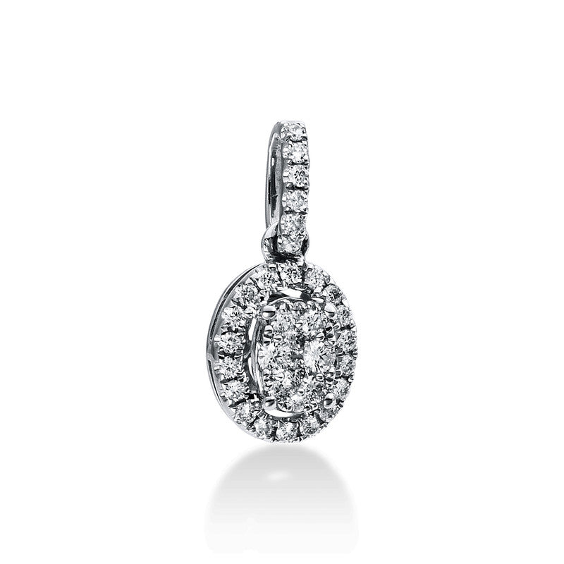Anhänger 18 kt WG, mit Öse, 34 Brill. 0,14 ct, TW-si