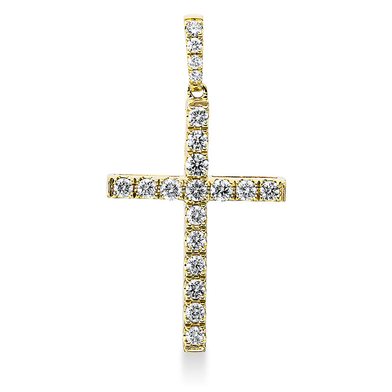 Anhänger 18 kt GG, mit Öse, 20 Brill. 0,49 ct, TW-si