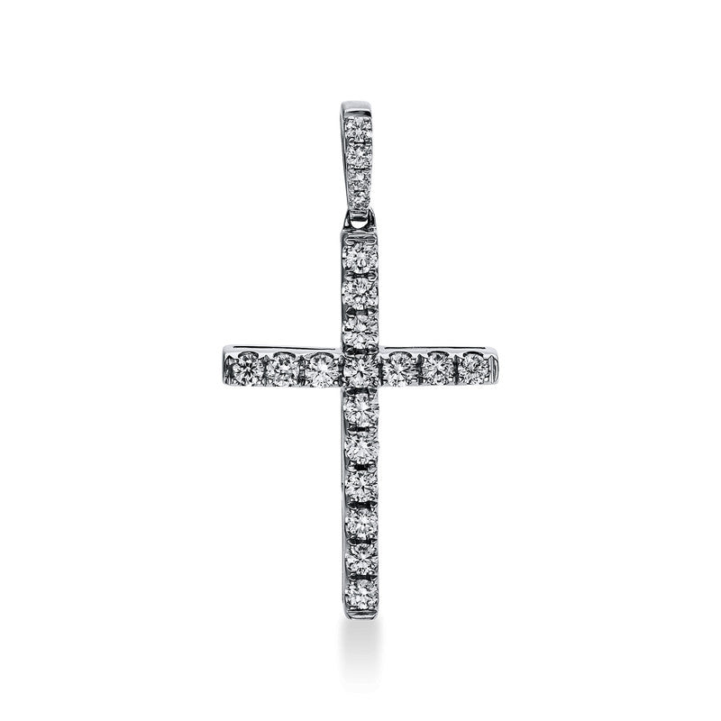 Anhänger 18 kt WG, mit Öse, 20 Brill. 0,50 ct, TW-si