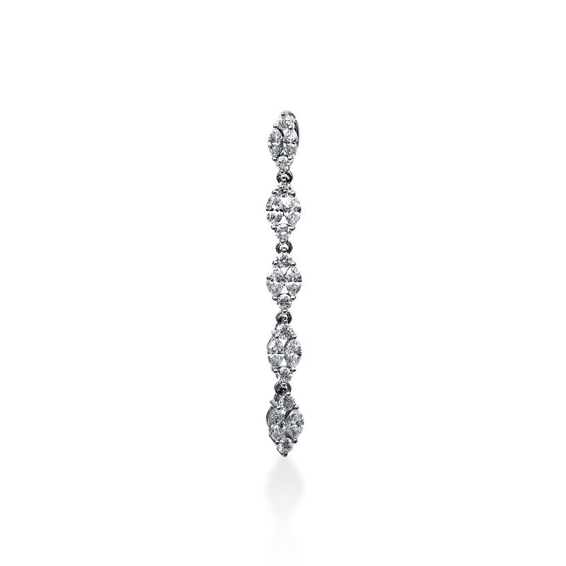 Anhänger 18 kt WG, 10 Nav. 0,43 ct, TW-si, 10 Brill. 0,21 ct, TW-si