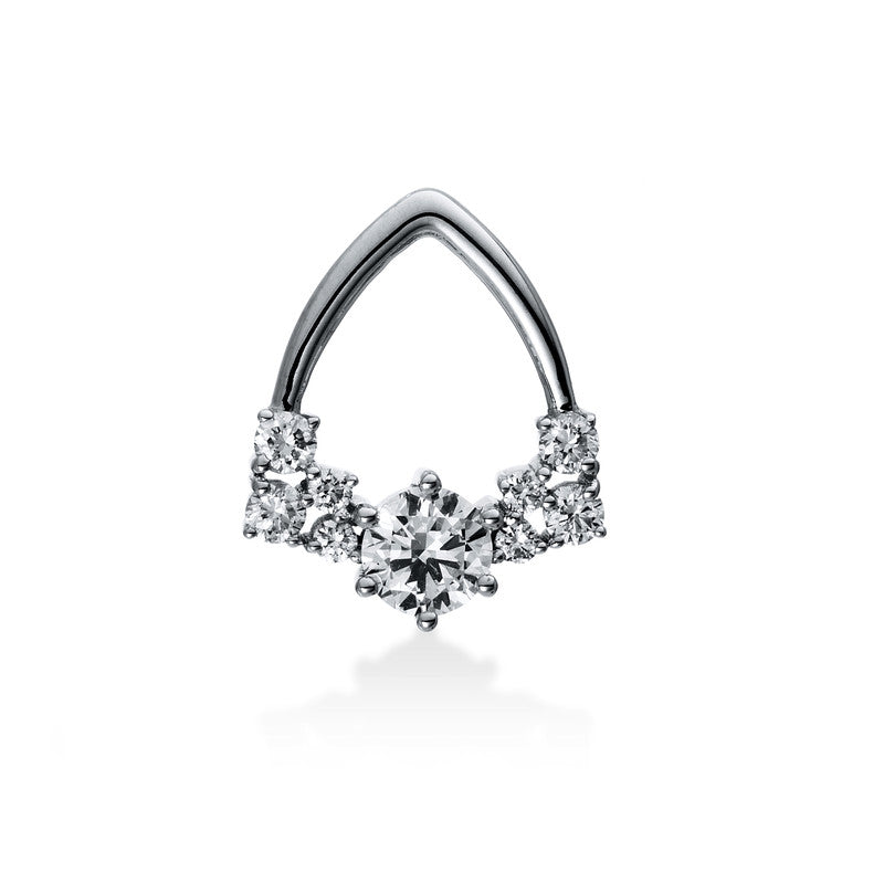 Anhänger 18 kt WG, 1 Brill. 0,29 ct, TW-si, 8 Brill. 0,22 ct, TW-si