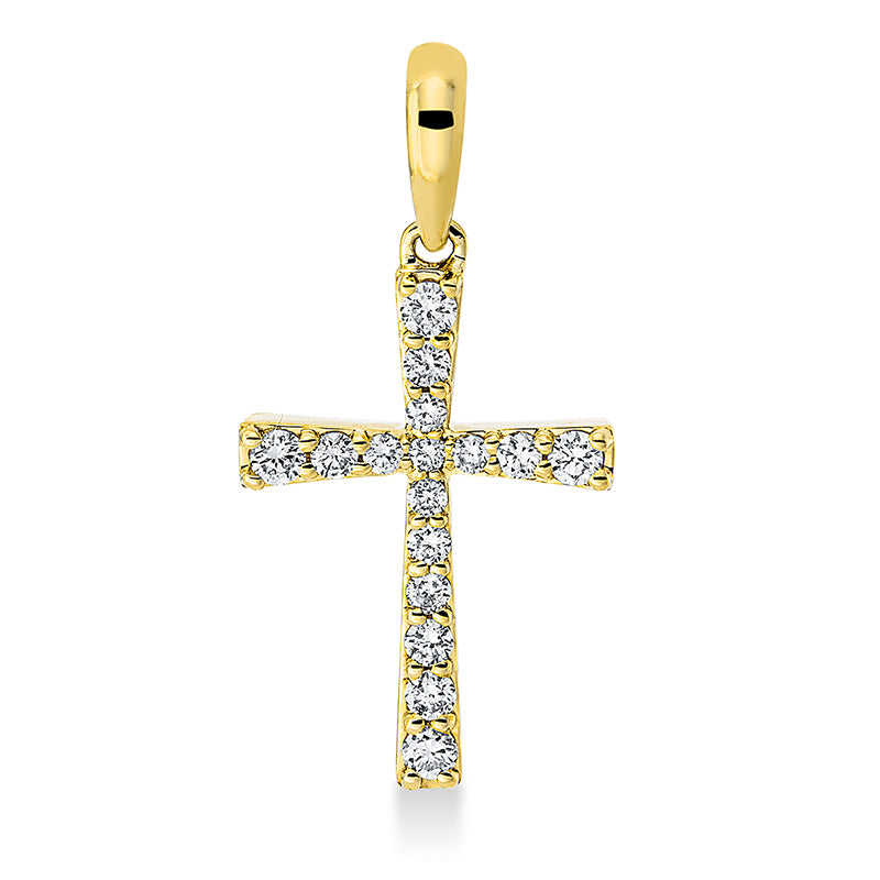 Anhänger 18 kt GG, 5 Brill. 0,04 ct, TW-si, 11 Brill. 0,15 ct, TW-si