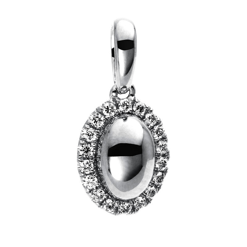 Anhänger 14 kt WG, mit Öse, 18 Brill. 0,10 ct, TW-si
