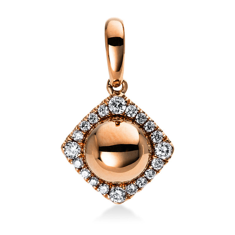Anhänger 14 kt RG. mit Öse. 4 Brillanten 0.07 ct. TW-si. 16 Brillanten 0.07 ct. TW-si