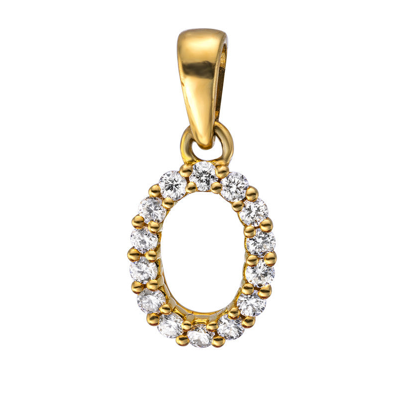 Anhänger 18 kt GG, mit Öse, 14 Brill. 0,14 ct, TW-vsi/si