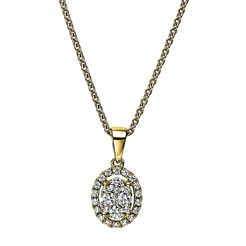Anhänger 18 kt GG, mit Öse, 28 Brill. 0,25 ct, TW-si