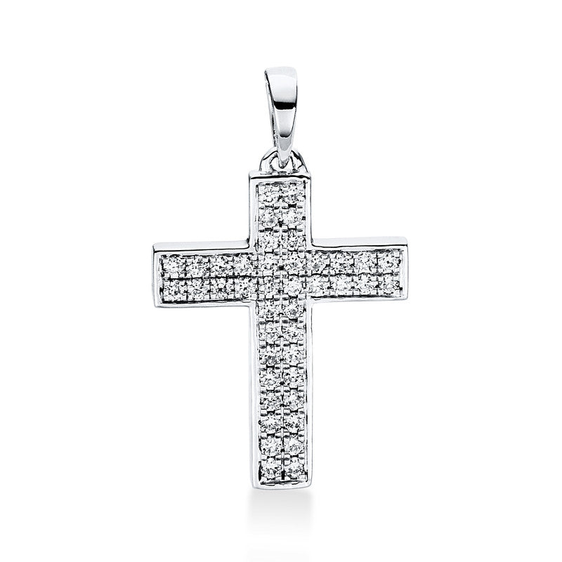 Anhänger 18 kt WG, mit Öse, 42 Brill. 0,22 ct, TW-si