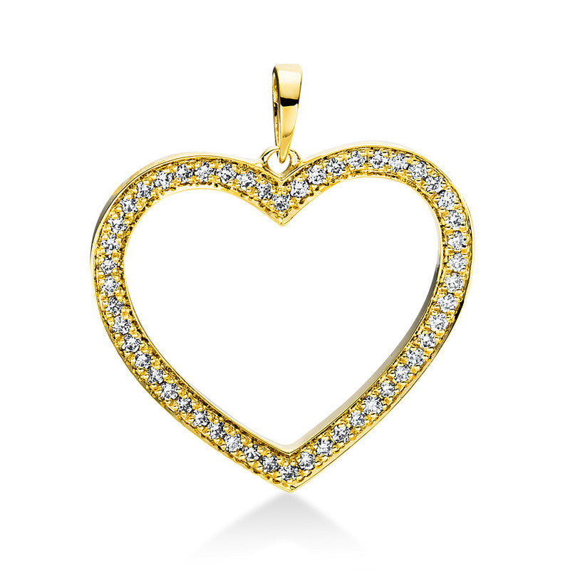 Anhänger 18 kt GG, mit Öse, 50 Brill. 0,24 ct, TW-si