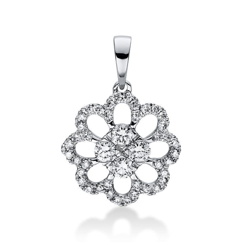Anhänger 18 kt WG, mit Öse, 44 Brill. 0,43 ct, TW-si