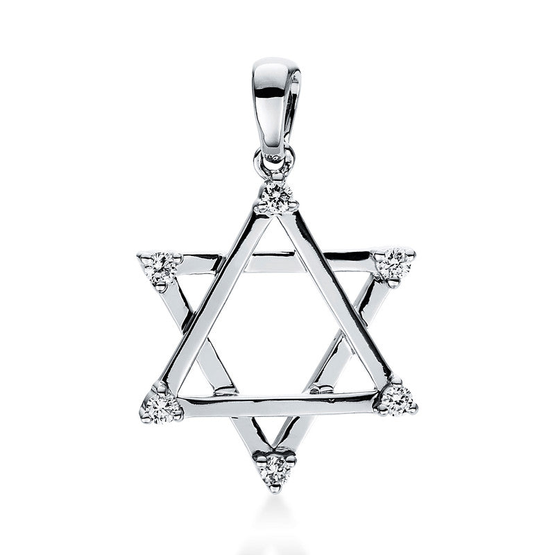 Anhänger 18 kt WG, mit Öse, 6 Brill. 0,11 ct, TW-si