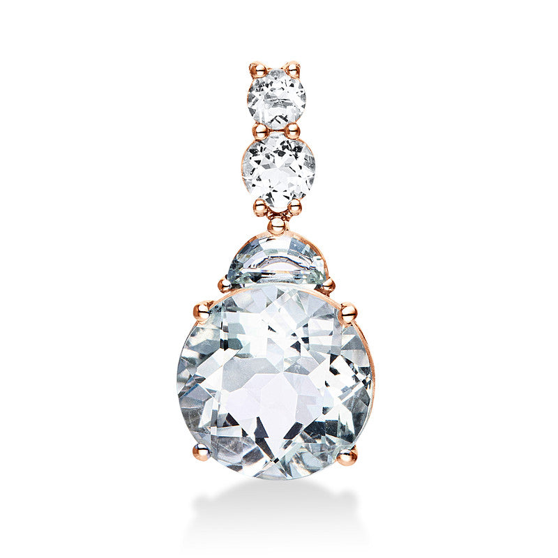 Anhänger 18 kt RG, 2 Amethyste 0,50 ct grün, 1 Amethyst 3,70 ct grün, 1 Amethyst 0,20 ct grün