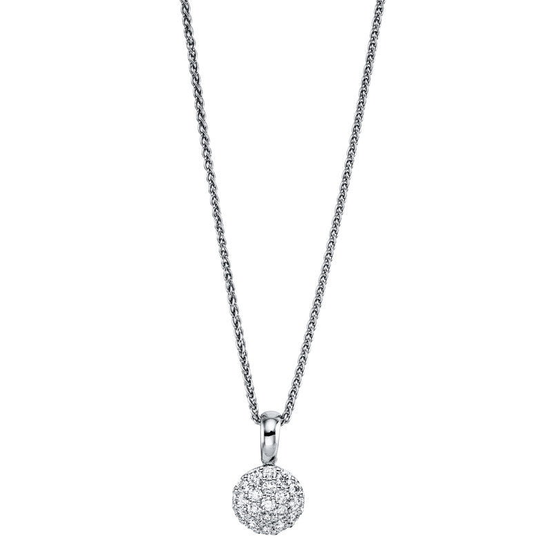 Anhänger 18 kt WG, mit Öse, 19 Brill. 0,28 ct, TW-si