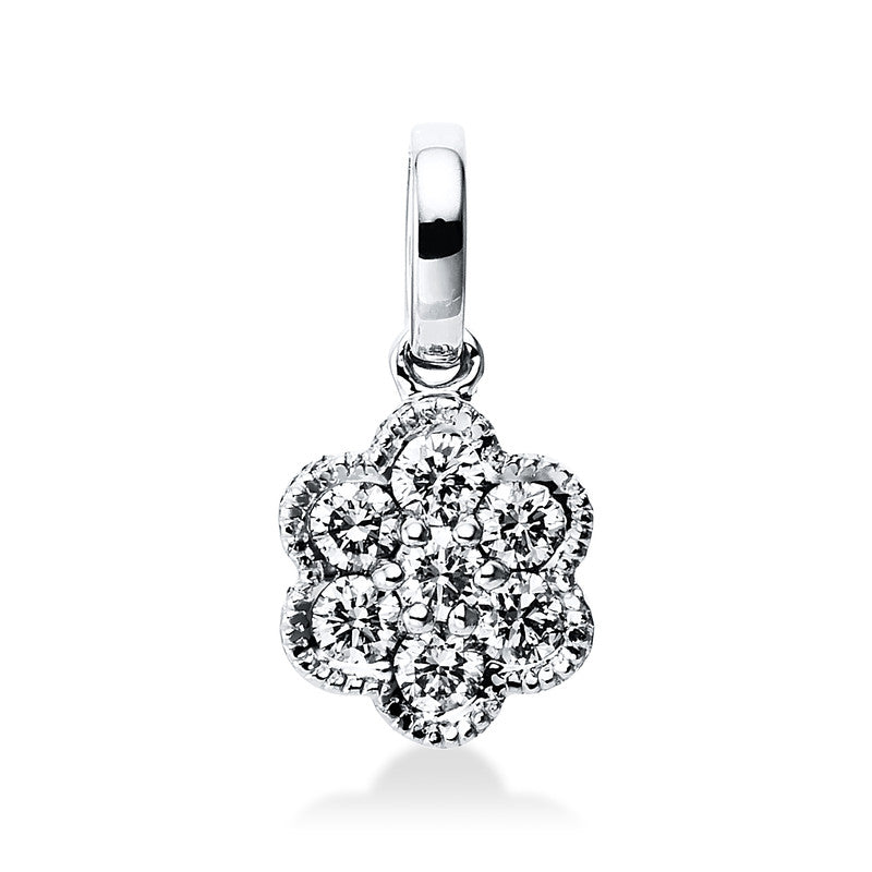 Anhänger 18 kt WG, mit Öse, 7 Brill. 0,16 ct, TW-si