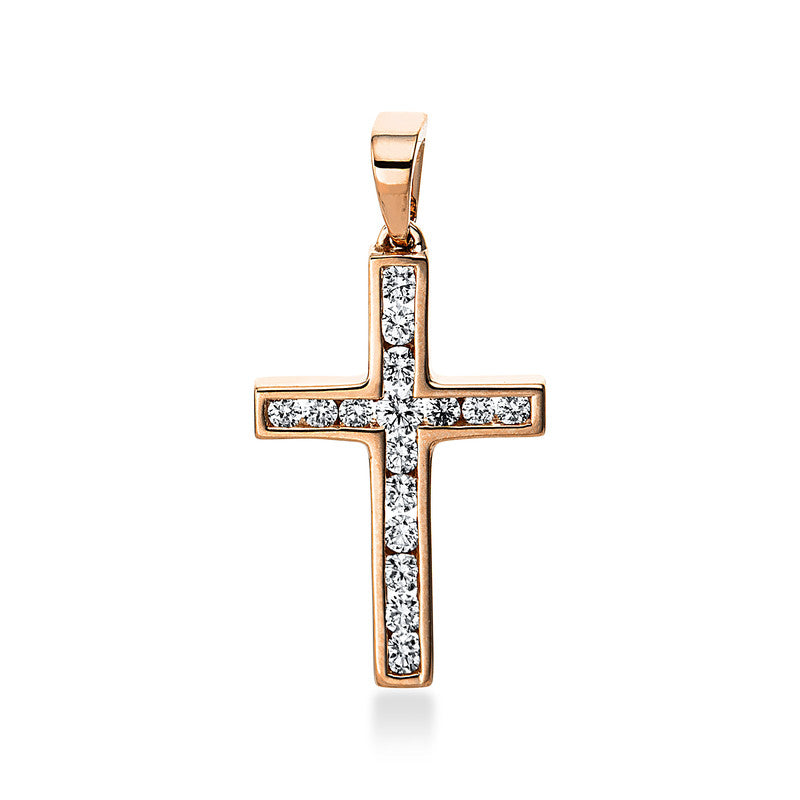 Anhänger 18 kt RG, mit Öse, 16 Brill. 0,31 ct, TW-si
