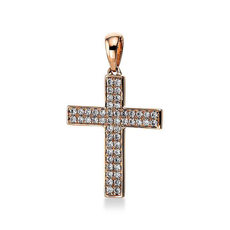 Anhänger 18 kt RG, mit Öse, 50 Brill. 0,31 ct, TW-si