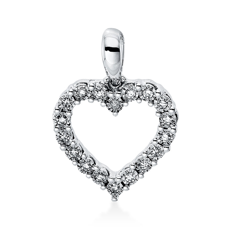 Anhänger 18 kt WG, mit Öse, 18 Brill. 0,06 ct, TW-si