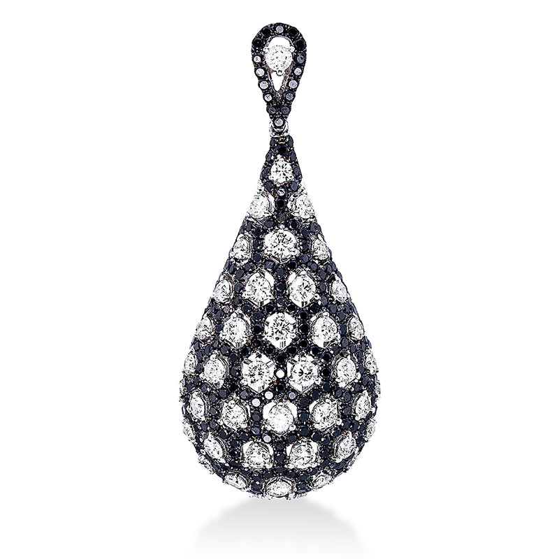 Anhänger 18 kt WG, Fassung teils schwarz rhodinie, 44 Brill. 2,07 ct, TW-si, 227 Brill. 1,66 ct, schwarz