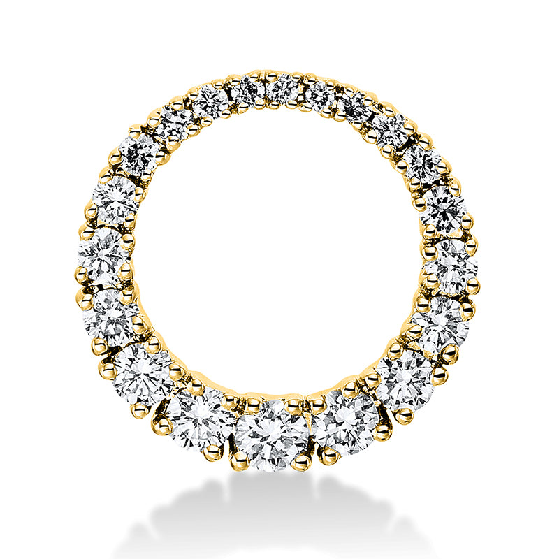Anhänger 18 kt GG, 2 Brill. 0,14 ct, TTLB-si, 1 Brill. 0,08 ct, TTLB-si, 17 Brill. 0,43 ct, TTLB-si