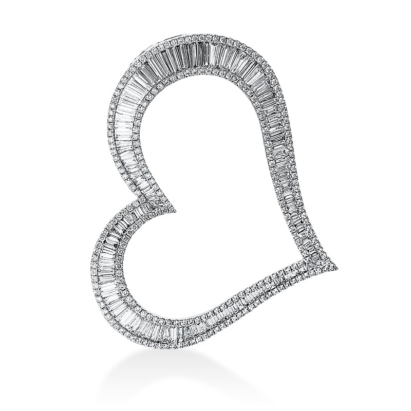 Anhänger 18 kt WG Herz. 128 Trapeze 3.97 ct. TW-vsi. 236 Brillanten 1.48 ct. TW-vsi