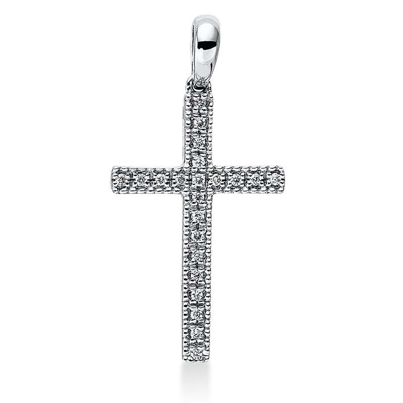 Anhänger 18 kt WG, mit Öse, 22 Brill. 0,05 ct, TW-si