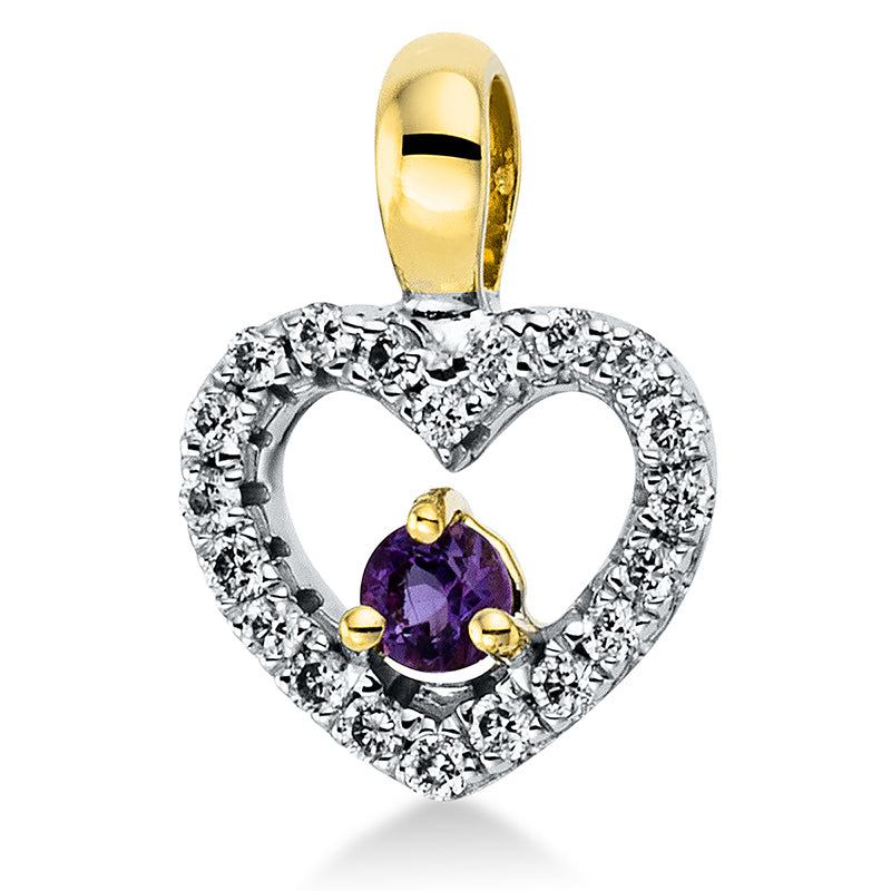 Anhänger 18 kt GG, mit Öse, 1 rund 0,03 ct, TW-si, 20 Brill. 0,05 ct, TW-si