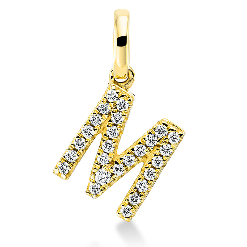 Anhänger 18 kt GG, mit Öse, 26 Brill. 0,09 ct, TW-si