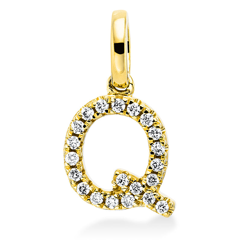 Anhänger 18 kt GG, mit Öse, 21 Brill. 0,07 ct, TW-si