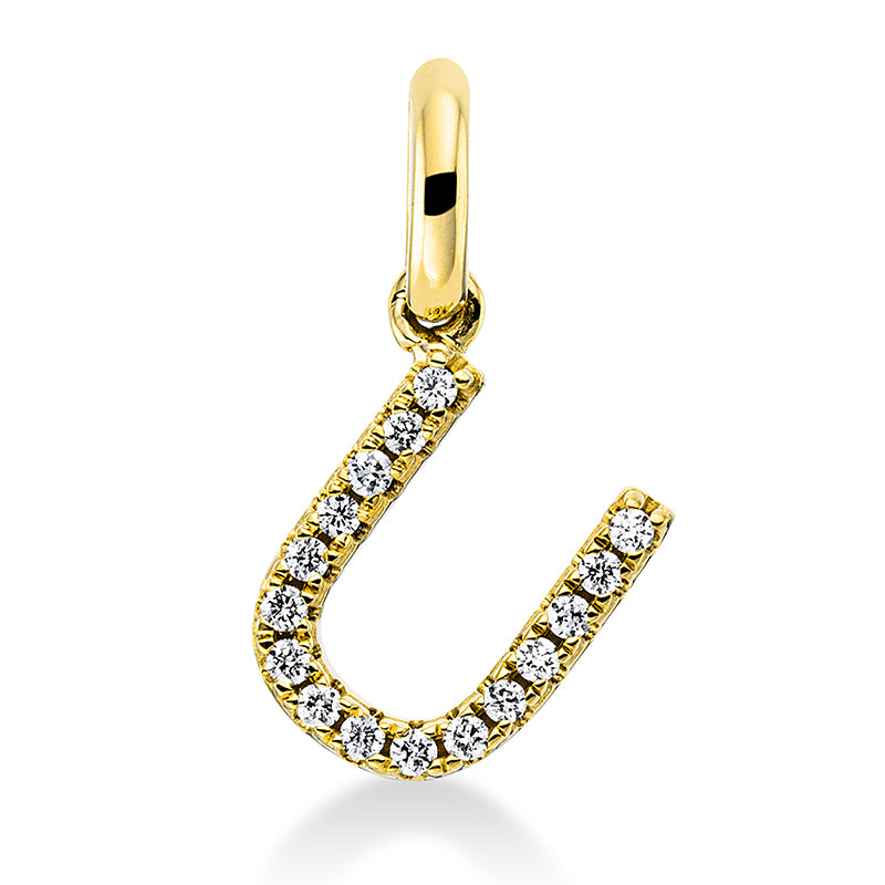 Anhänger 18 kt GG, mit Öse, 16 Brill. 0,06 ct, TW-si