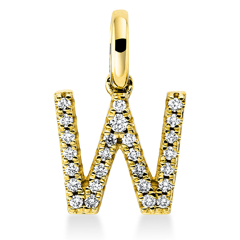 Anhänger 18 kt GG, mit Öse, 26 Brill. 0,09 ct, TW-si