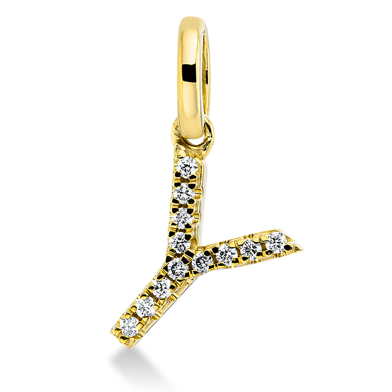 Anhänger 18 kt GG, mit Öse, 12 Brill. 0,04 ct, TW-si