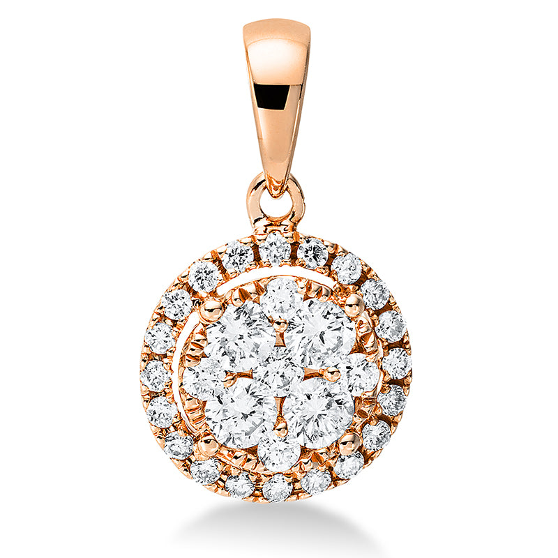 Anhänger 18 kt RG, mit Öse, 25 Brill. 0,17 ct, TW-si, 4 Brill. 0,23 ct, TW-si