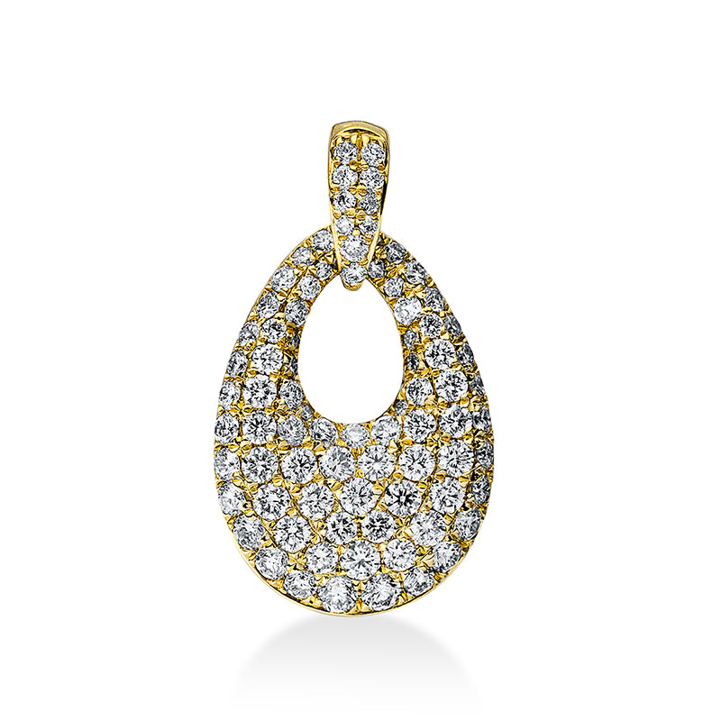 Anhänger 18 kt GG, mit Öse, 86 Brill. 0,85 ct, TW-si