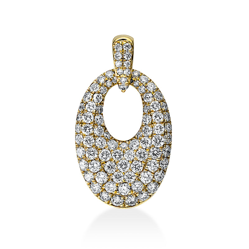 Anhänger 18 kt GG, mit Öse, 88 Brill. 0,92 ct, TW-si